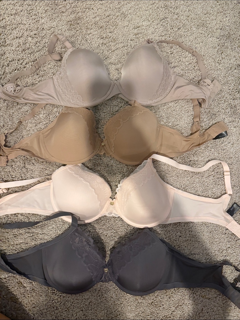 Everyday Comfort Lace Trim T-Shirt Bra - Nude, Blush, Gray